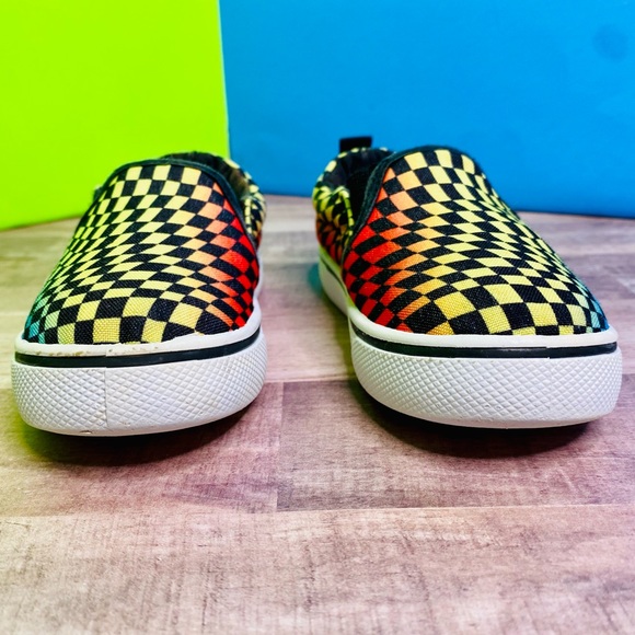 Slip On Rainbow 🌈 Checker Sneakers - Picture 7 of 11
